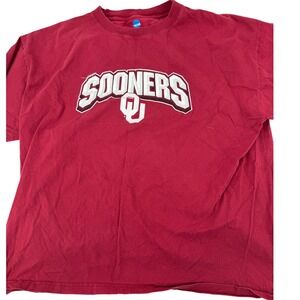 NCAA Oklahoma Sooners T-Shirt Mens 2XL Crimson Red Cotton Graphic OU Fan Gear